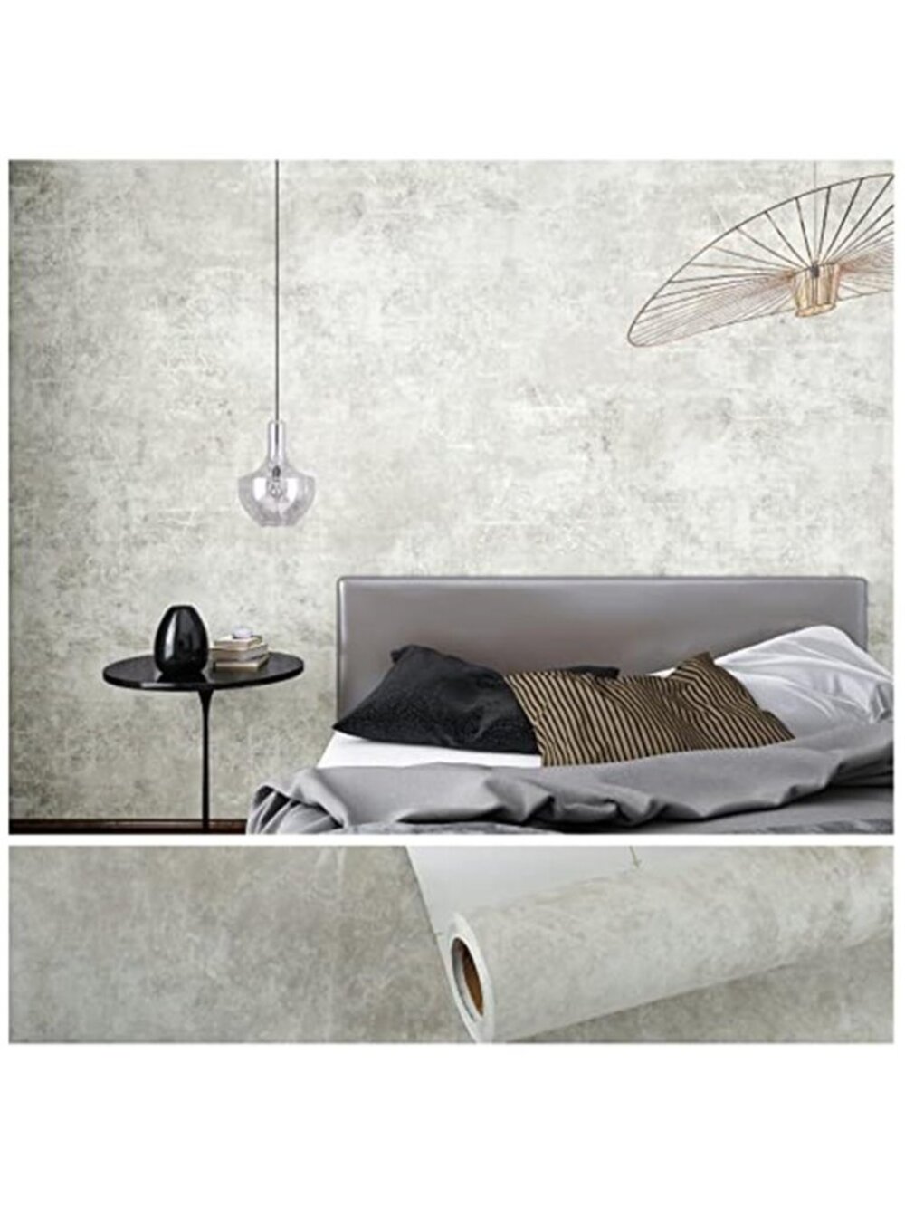 Concrete Peel Stick Wallpaper Gray Vinyl Contact Paper Textured Removable Decor